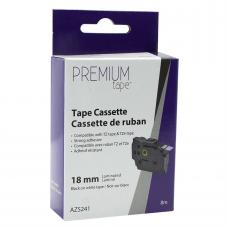 Brother TZe-S241 Adhésif Extra Résistant Noir sur Blanc 18mm X 8m |  Premium Tape